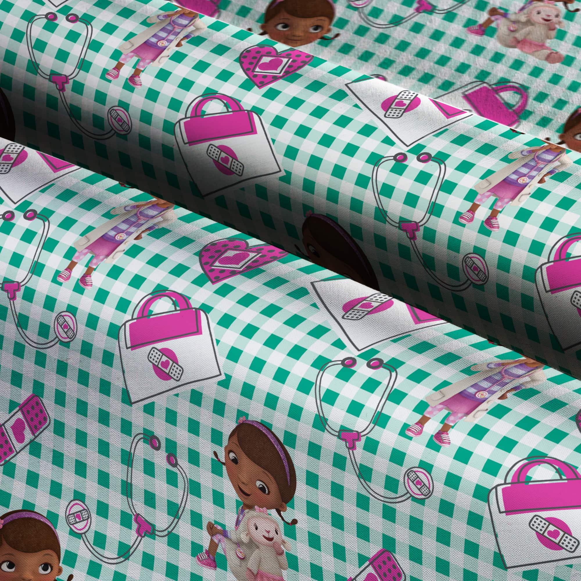 Disney® Doc McStuffins Plaid Cotton Fabric